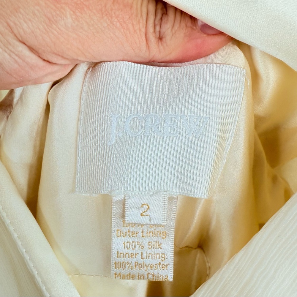 J.Crew Ivory Sophia Silk Chiffon Pleated Skirt Wedding Gown - Picture 8 of 9